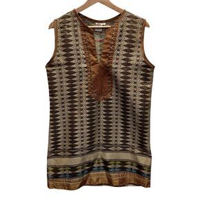 Sheridan French Shift Dress Size 6 Sleeveless Cotton Blend V-Neck